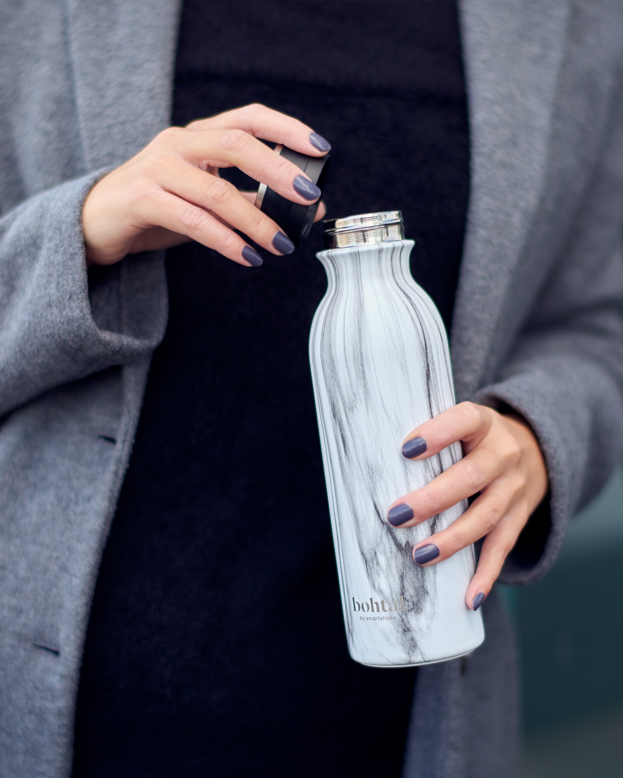 smartshake-bohtal-flask-white-marble-trinkflasche-600-ml image 3
