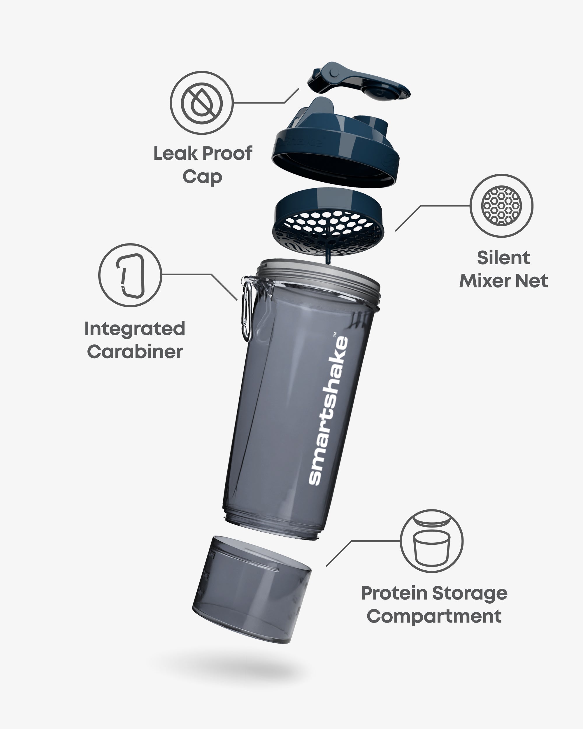 smartshake-slim-stormy-gray-shaker-500-ml image 2