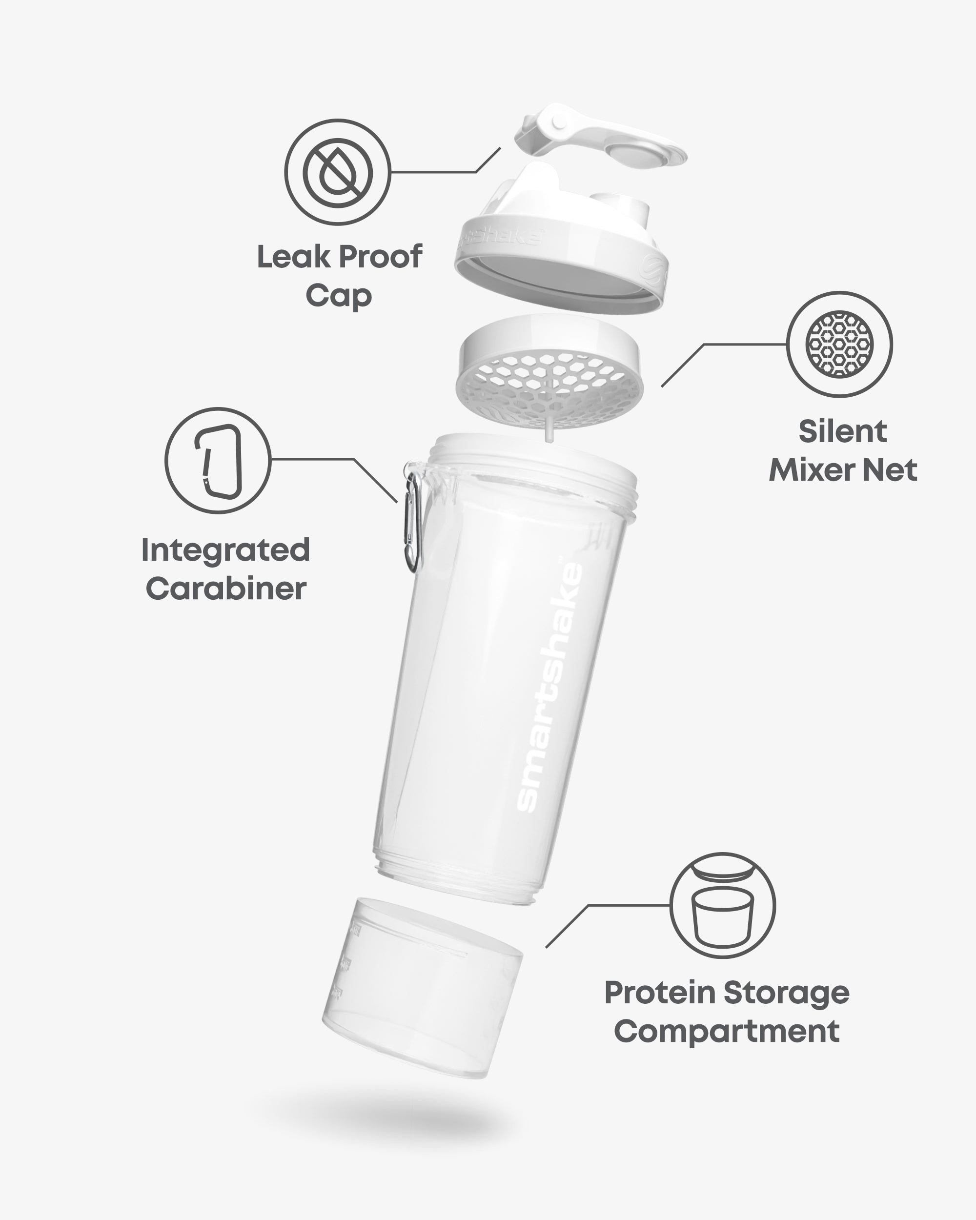 smartshake-slim-shaker-500-ml-white image 2