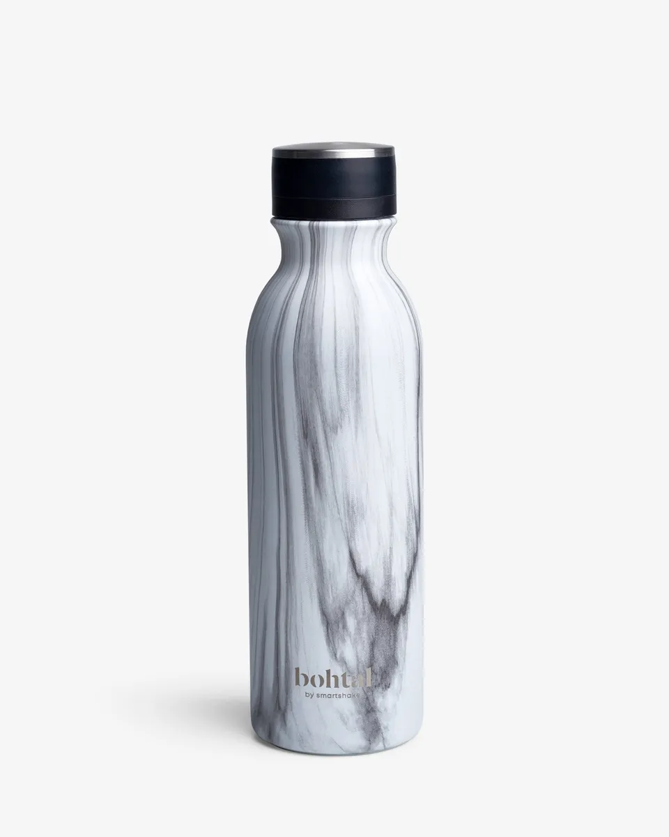 smartshake-bohtal-flask-white-marble-trinkflasche-600-ml image 1
