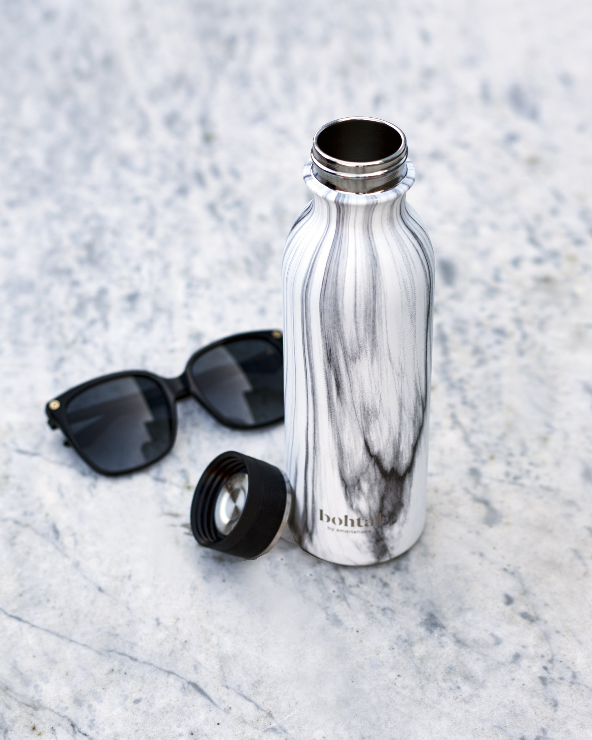smartshake-bohtal-flask-white-marble-trinkflasche-600-ml image 4