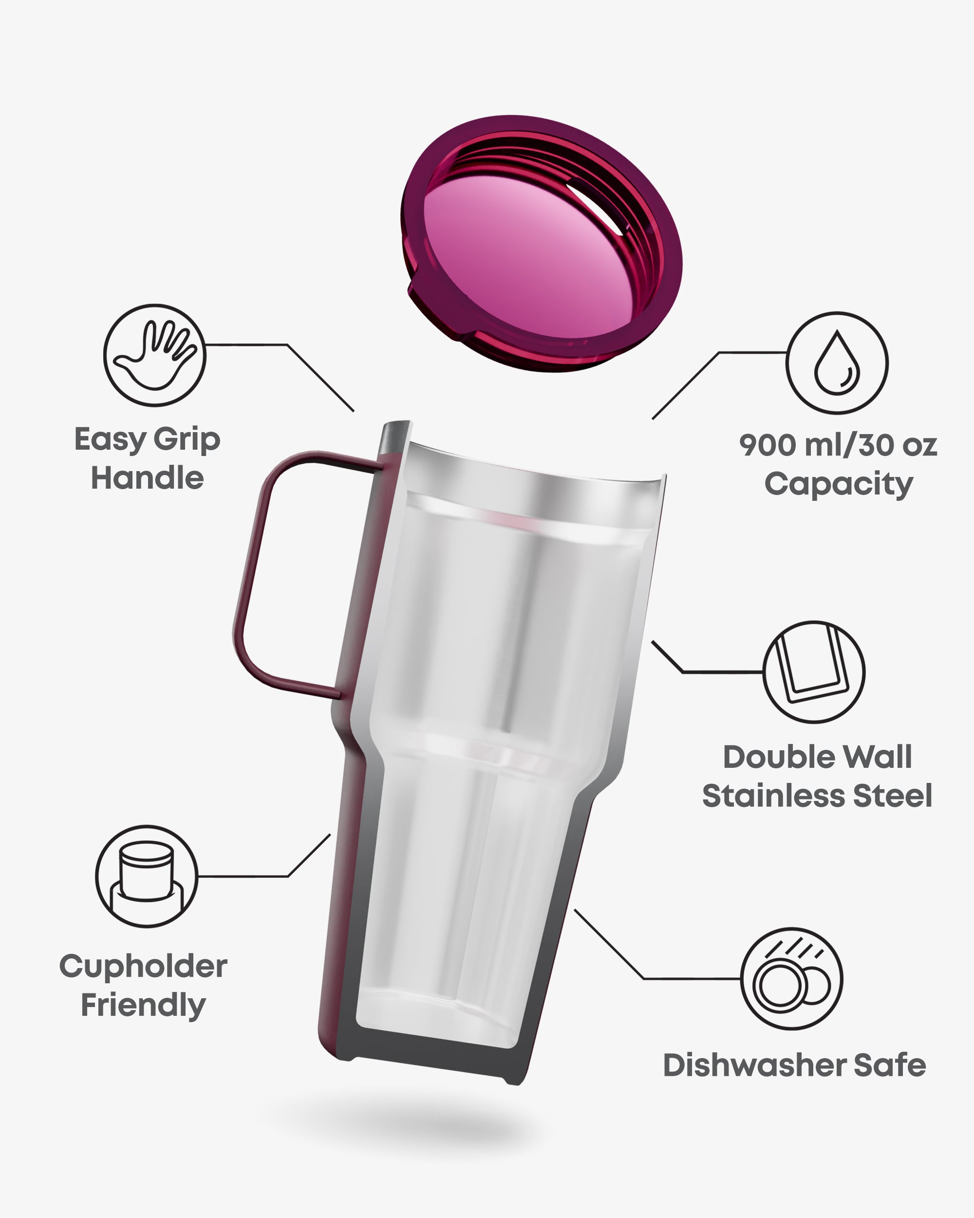 smartshake-bohtal-nomad-tumbler-900-ml-wonder-woman image 2