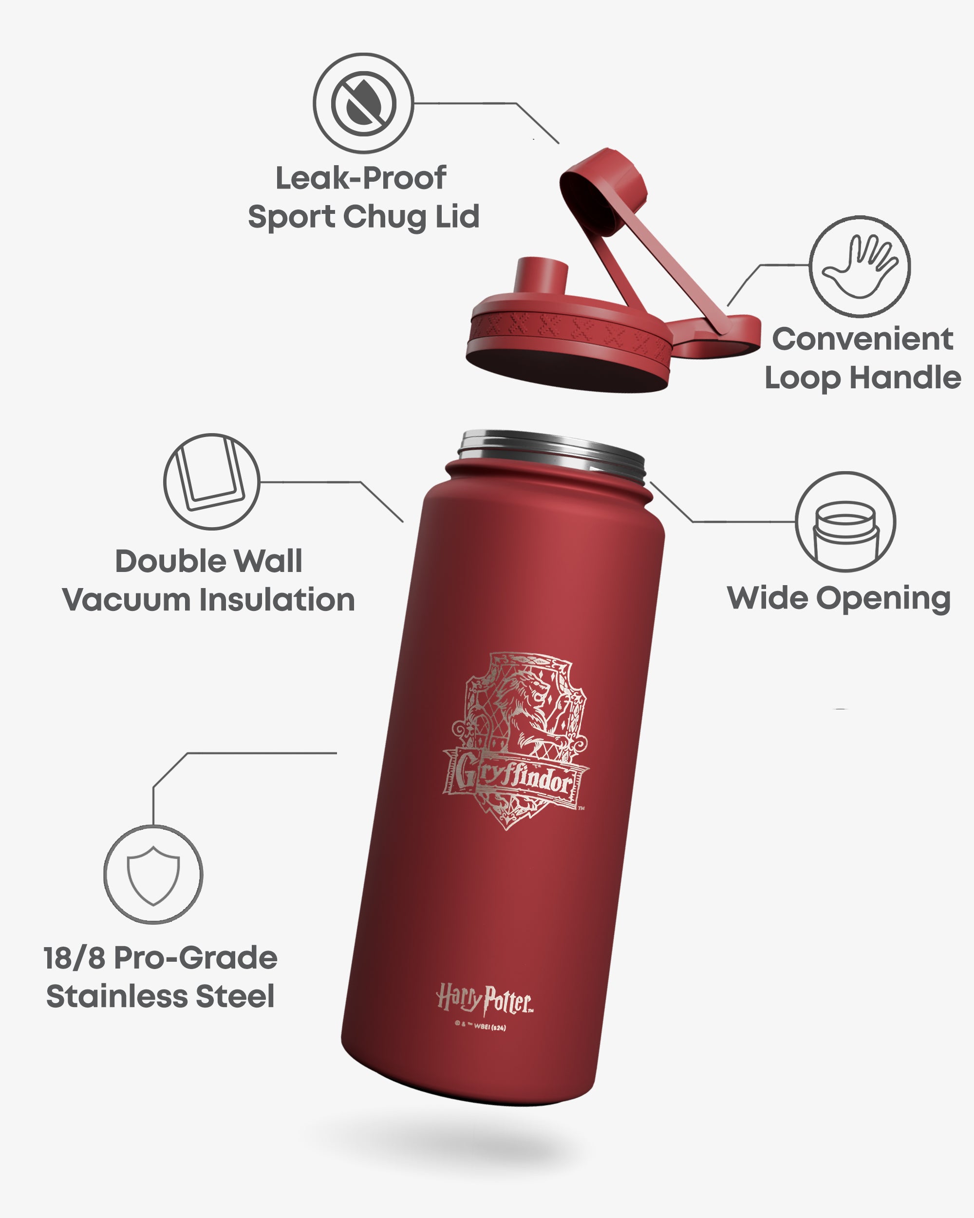 smartshake-bohtal-insulated-sports-bottle-960-ml-gryffindor image 2