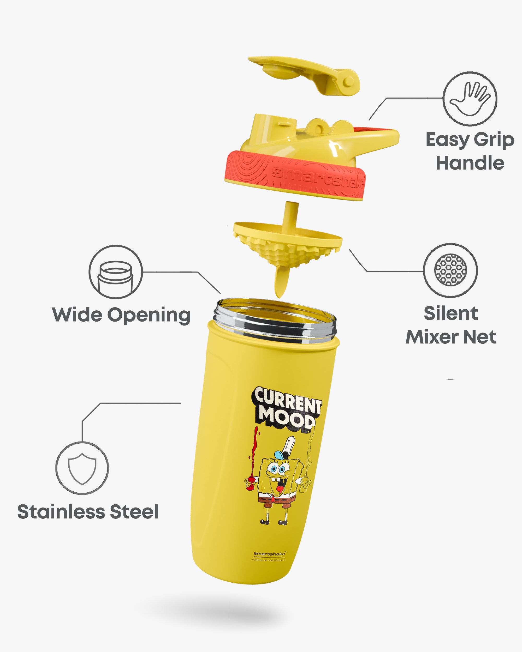 smartshake-reforce-stainless-steel-spongebob-shaker-900-ml image 2