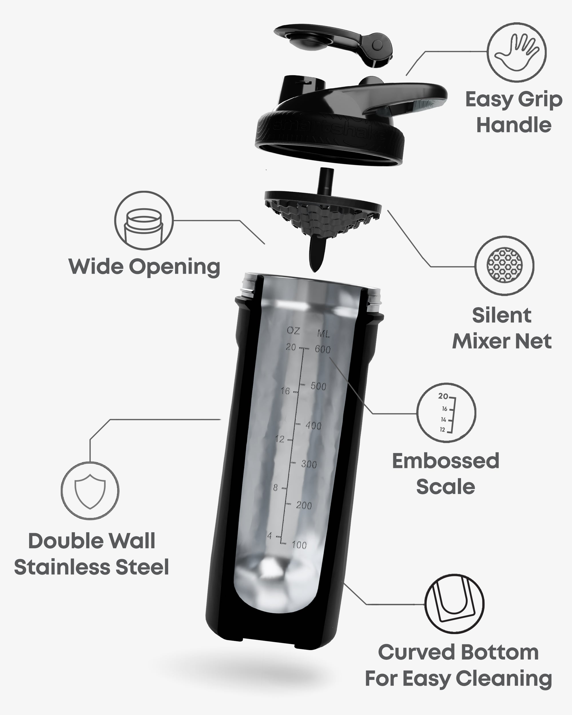 smartshake-insulated-steel-shaker-black-750-ml image 3