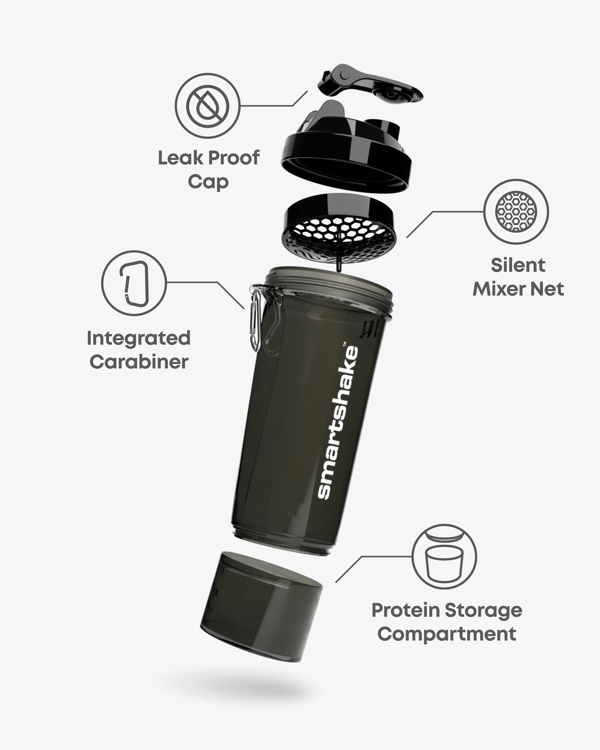 smartshake-slim-shaker-black-500-ml image 2