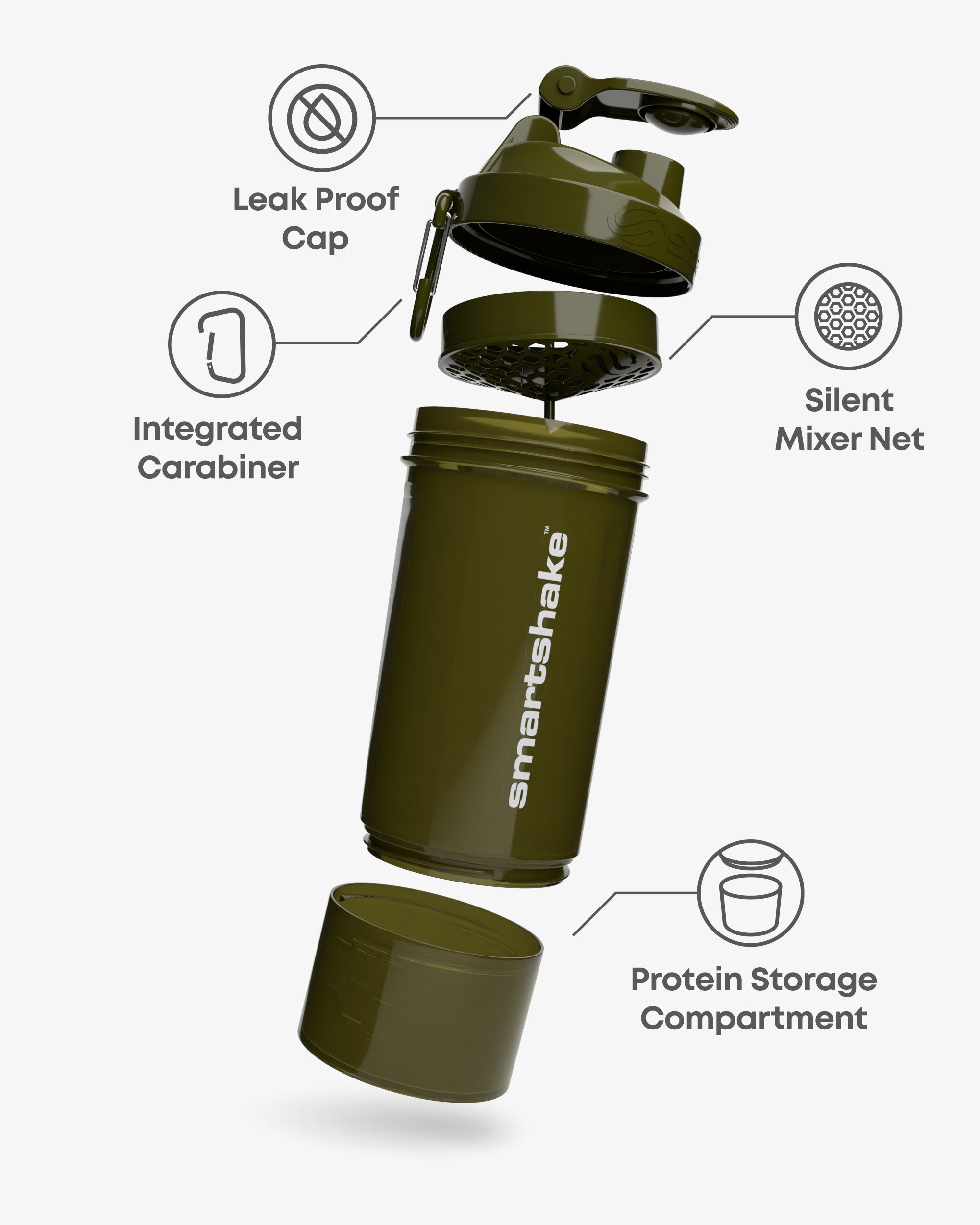 smartshake-original2go-one-shaker-800-ml-army-green image 2